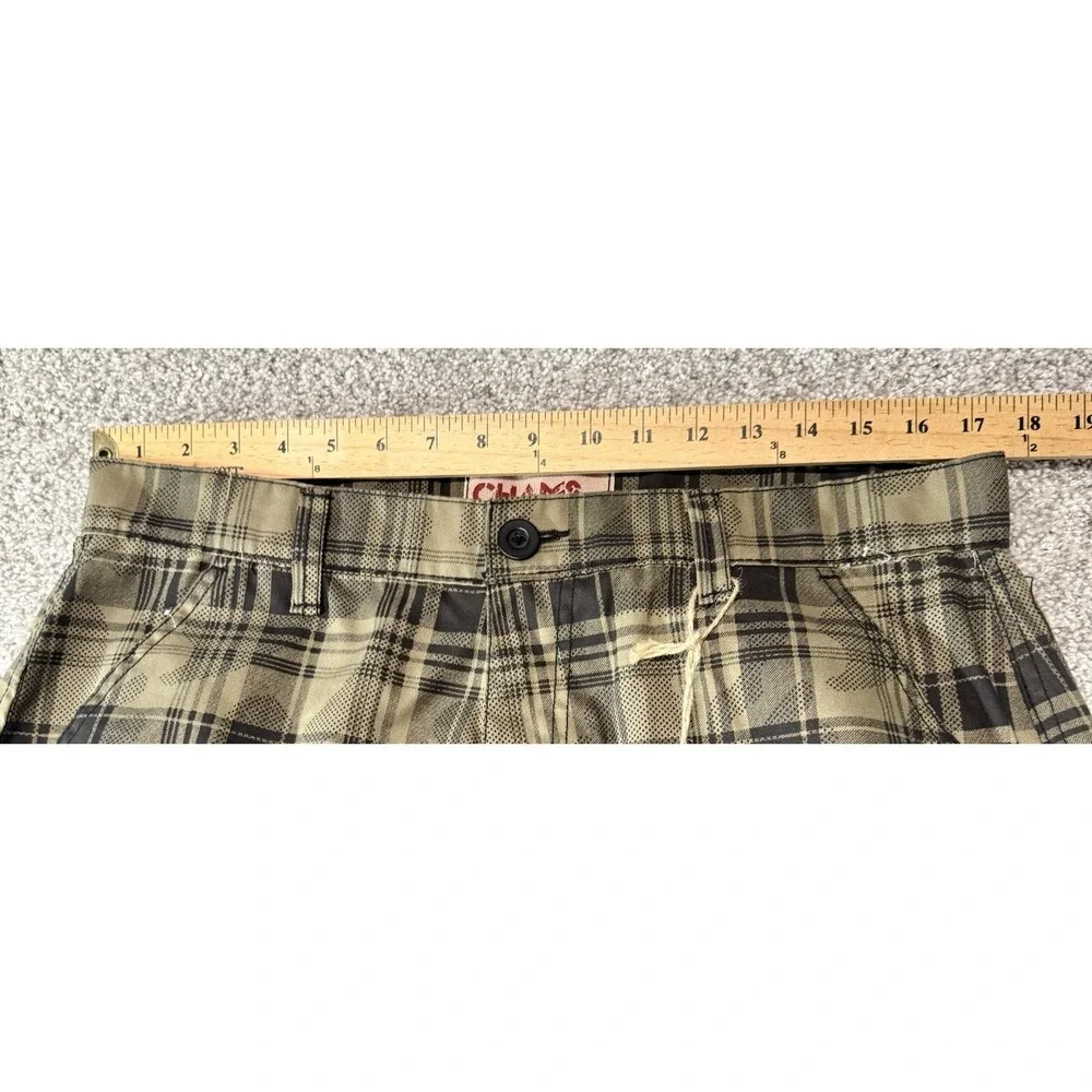 Vintage Chams Cargo Shorts Men's Size 36 Plaid Green NWT Y2K 2000s